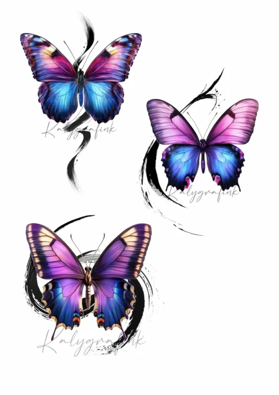 papillon couleur , Ref 12/45 12/46 12/43