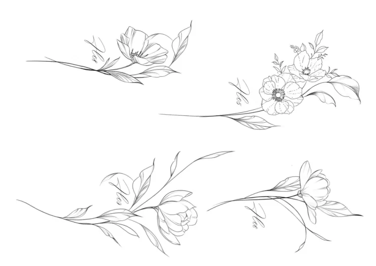 Nouveau tatouage floral dans la pointe des Ardennes, Givet, Kalygrafink